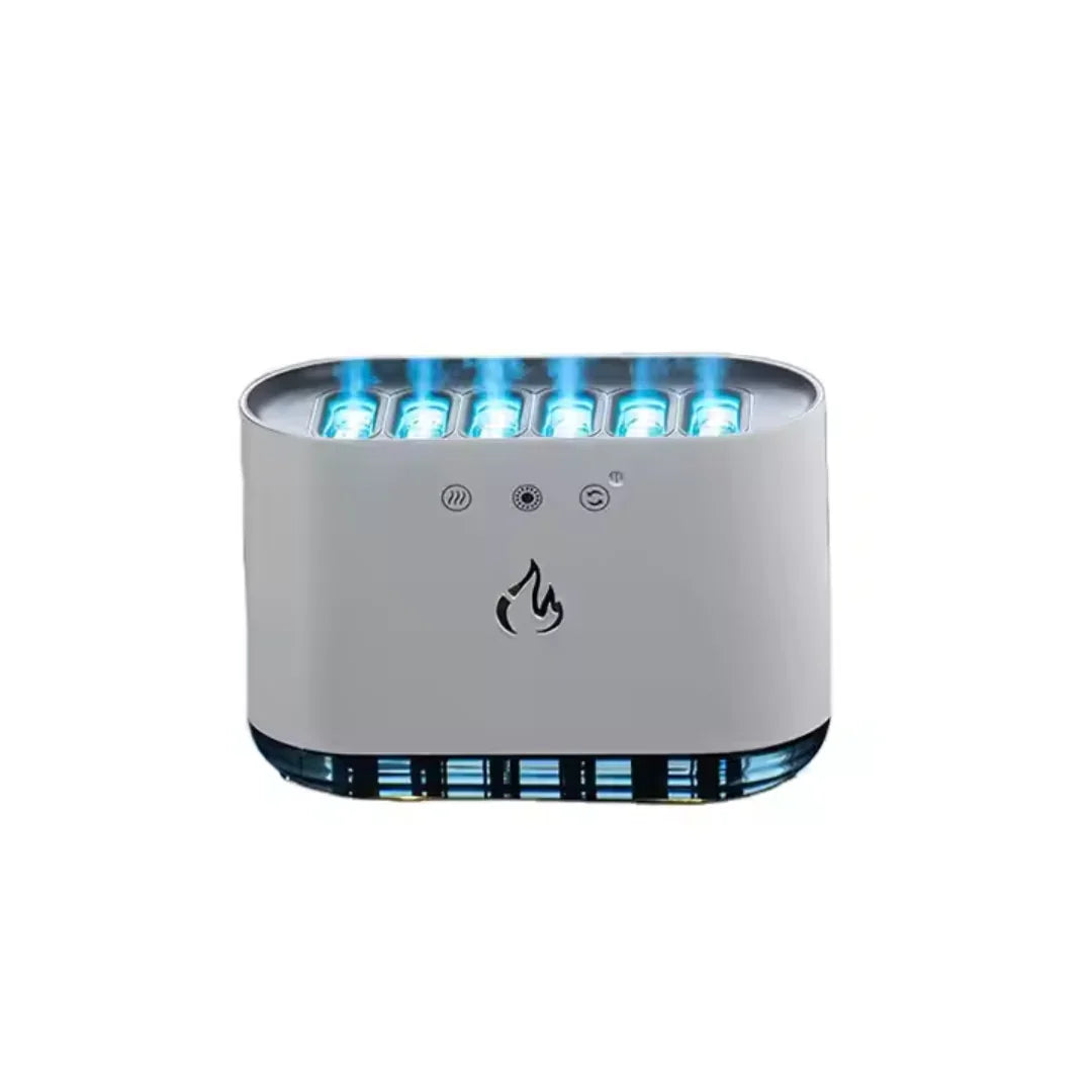 Flame humidifier with LED mist effect